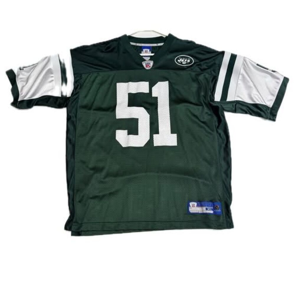 New York Jets Jonathan Vilma #51 Green Jersey Mens XL